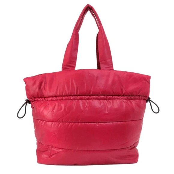 S Michael Kors Rae Berry Red Nylon Extra Large Tote Purse 35F1U5RT3C Bag NWT$368 - Picture 3 of 11